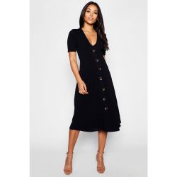 Robe droite de grossessse longueur midi, 3/4 col rond manches courtes - BOOHOO MATERNITY - Modalova