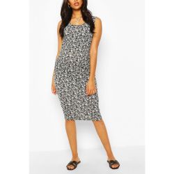 Robe moulante de grossessse longueur midi, 3/4 col rond fines bretelles - BOOHOO MATERNITY - Modalova
