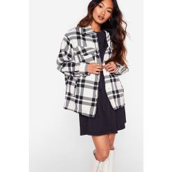 Womens Petite - Surchemise Chemise Oversize À Carreaux Je Te Fais Le Plus Beau Des Carreaux - Nasty Gal - Modalova