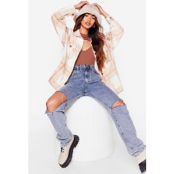 Womens Petite - Surchemise Chemise Oversize À Carreaux Je Te Fais Le Plus Beau Des Carreaux - Nasty Gal - Modalova