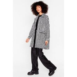 Womens Veste Chemise Oversize En Tweed À Motifs Pied-De-Poule Et Poule Si Affinité - - S/M - Nasty Gal - Modalova