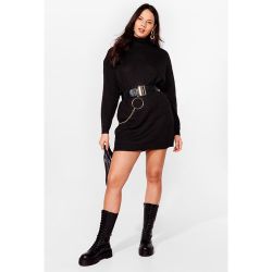 Womens Grande Taille - Dressing Gown Pull Côtelée À Col Roulé Reste Col Avec Moi - - 44-46 - Nasty Gal - Modalova