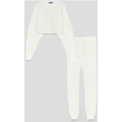 Womens Ensemble De Confort Pull Court & Pantalon En Maille Gaufrée Je Te Déclare Ma Flemme - Nasty Gal - Modalova
