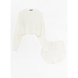 Womens Ensemble De Confort Pull & Short En Maille Texturée Je Me La Joue Tranquille - Nasty Gal - Modalova