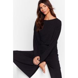 Womens Recyclé - Ensemble De Confort Pull & Pantalon En Maille Côtelée Laisse-Moi Tranquille - Nasty Gal - Modalova