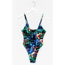 Womens Maillot De Bain 1-Pièce Échancré À Imprimé Tropical Sous Les Sunlights Des Tropiques - Nasty Gal - Modalova