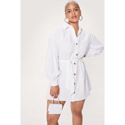 Womens Grande Taille - Dressing Gown Chemise Ceinturée À Boutons Contrastants Je Ne Changerai Pas D'Avis - Nasty Gal - Modalova
