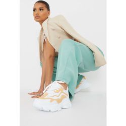 Baskets en similicuir à mesh contrastant style colourblock et semelle coussin d'air - PrettyLittleThing - Modalova