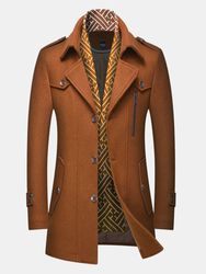 Écharpe détachable en laines mi-longs trenchs manteau décontracté élégant manteau slim fit vestes-6 couleurs - Newchic - Modalova