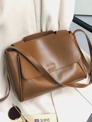 Soft Faux cuir tempérament banlieue sac à rabat grande capacité rétro sac à bandoulière sac à main - Newchic - Modalova