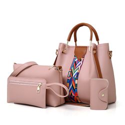 S en faux cuir quatre pièces ensemble sac à main sac à bandoulière pochette - Newchic - Modalova