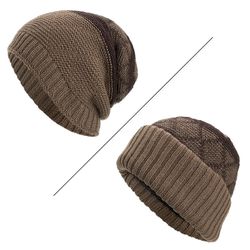 Mens laine velours bonnet tricoté vintage vogue hiver chaud extérieur occasionnel double usage bonnet - Newchic - Modalova