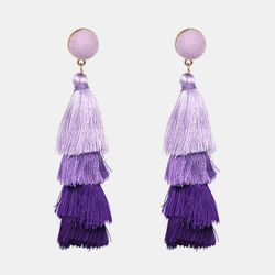 Bohème multi-couche longues boucles d'oreilles gland boucles d'oreilles à franges à la main bijoux ethniques - Newchic - Modalova