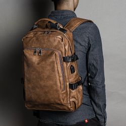 Sac à dos fonctionnel en cuir PU Sac à dos universel pour ordinateur portable - Newchic - Modalova