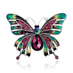 Broche papillon colorée classique avec cristal et strass éblouissants pince accessoire vêtement corsage écharpe - Newchic - Modalova