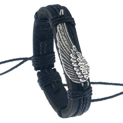 Bracelet en cuir vintage bracelet ailes cire corde manchette réglable Bracelet bijoux ethniquess - Newchic - Modalova