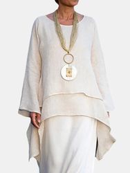 Casual couleur unie couches très basses manches longues Plus Blouse taille - Newchic - Modalova