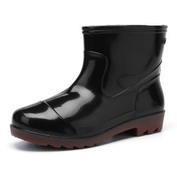 Hommes en PVC à glissière imperméable sur des bottes de pluie décontractées de couleur pure - Newchic - Modalova