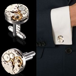 S Montre Motif Boutons De Manchette Mécanique Nu Mariage Cadeau Costume Chemise Accessoires - Newchic - Modalova