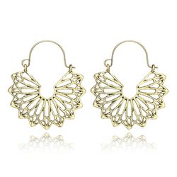 Fashion Hallow Drop Boucles d'oreilles Triangle Fan Boucles d'oreilles Alliage géométrique s Boucles d'oreilles - Newchic - Modalova