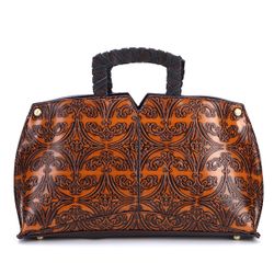 Sac à main d'épaule fait main de fleur de relief de sac à main vintage de cuir d'unité centrale de s - Newchic - Modalova