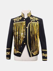 Mens Sequin Tassel Prince Dress Suit Stage Preformance Wedding Night Club Casual Floral Dress Blazer - Newchic - Modalova