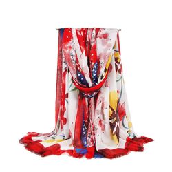 S Colorful Imprimer Bohemia Travel Beach Crème Solaire Ethnique Vintage Vogue Soft Foulard En Soie Châle - Newchic - Modalova