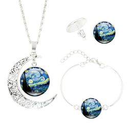 Ethnic Starry Necklace Bracelet boucles d'oreilles Set Retro Women Jewelry Kit - Newchic - Modalova