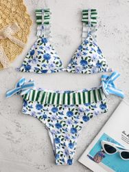 Bikinis Sexy Floral Taille Haute Floral Maillots De Bain Maillot De Bain - Newchic - Modalova