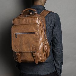 Sac à dos fonctionnel en cuir PU Sac à dos universel pour ordinateur portable - Newchic - Modalova