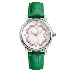 Montre décontractée à bracelet en cuir Montre décontractée à quartz Montre trèfle à quatre feuilles - Newchic - Modalova