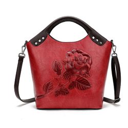 S gaufrage sac à main vintage en cuir PU solide sac à bandoulière décontracté - Newchic - Modalova