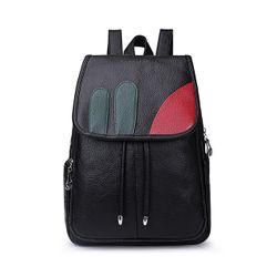 Nouveau noir Soft cuir rétro sac à dos sauvage sac à dos étudiante grande capacité sac de voyage - Newchic - Modalova