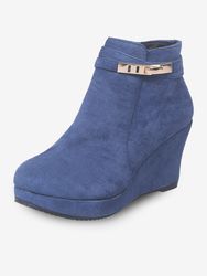 Plus Taille Boucle Sangle Décoration Antidérapante Compensées Talon Bottines - Newchic - Modalova