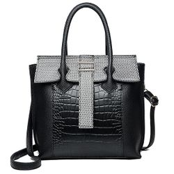 S PU cuir motif crocodile sac à main solide sac à bandoulière décontracté - Newchic - Modalova