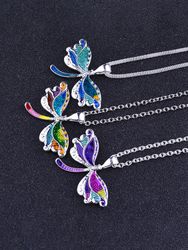 Pcs Parures De Bijoux De Libellule Colorés Dripping Oil Animal Boucles D'oreilles Collier - Newchic - Modalova