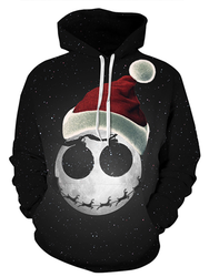 Sweat-shirt à capuche unisexe à imprimé de chapeau de Noël à manches longues - Newchic - Modalova