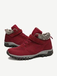 Bottes d'hiver plates confortables en maille doublée de fourrure chaude de grande taille - Newchic - Modalova