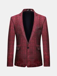 Mens Business Casual Print Poches Single Breasted Design Slim Young Blazer - Newchic - Modalova
