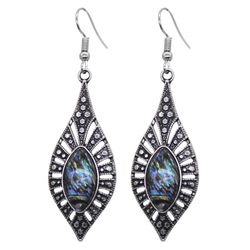 Vintage Antique Argent s Boucles D'oreilles Ethnique Coloré Shell Creux Dangle Boucles D'oreilles Déclaration Bijoux - Newchic - Modalova