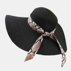Crème solaire de plage Chapeau de paille Modèles féminins Chapeau de plage pliable Chapeau de soleil Vacances à la plage Chapeau de soleil de voyage - Newchic - Modalova