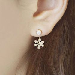 Boucles D'oreilles De Mode Boucles D'Oreilles Charme De Fleur Flash Strass Perles Boucles D'oreilles Élégantes Bijouxs - Newchic - Modalova