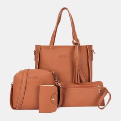 PCS s PU sac à main en cuir gland loisirs sac à bandoulière sac à bandoulière solide - Newchic - Modalova
