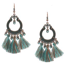 Vintage Circle Tassel Boucles d'oreilles Bohème géométrique Drop boucles d'oreilles bijoux pour les s - Newchic - Modalova