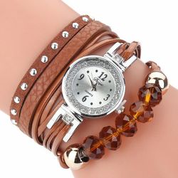 Cristal style casual s bracelet montre cadeau bracelet en cuir montre à quartz - Newchic - Modalova