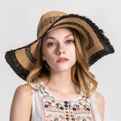 Chapeau de plage Vogue Large Palpus Wide Brims Visière d'été décontractée Soleil Chapeau de paille - Newchic - Modalova