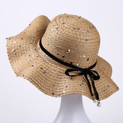 S Loisirs Froid Chapeau De Seau Vacances D'été Paille Rond Chapeau Chapeau Large Bord - Newchic - Modalova