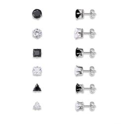 Pcs boucles d'oreilles plaquées argent en zircon en forme géométrique accessoires d'oreilles - Newchic - Modalova