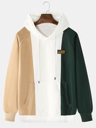 Sweats à capuche tricoloress, coupe ample quotidienne avec cordon de serrage et poche manchette - Newchic - Modalova