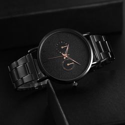 Montre de sports d'affaires en alliage Bande Montre à quartz chronographe étanche à cadran givré - Newchic - Modalova